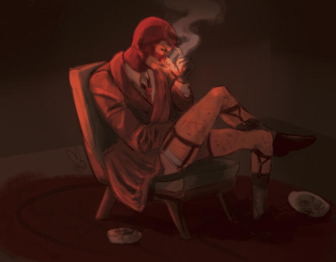 Full body, Painted, Flat simple BG ($90)
