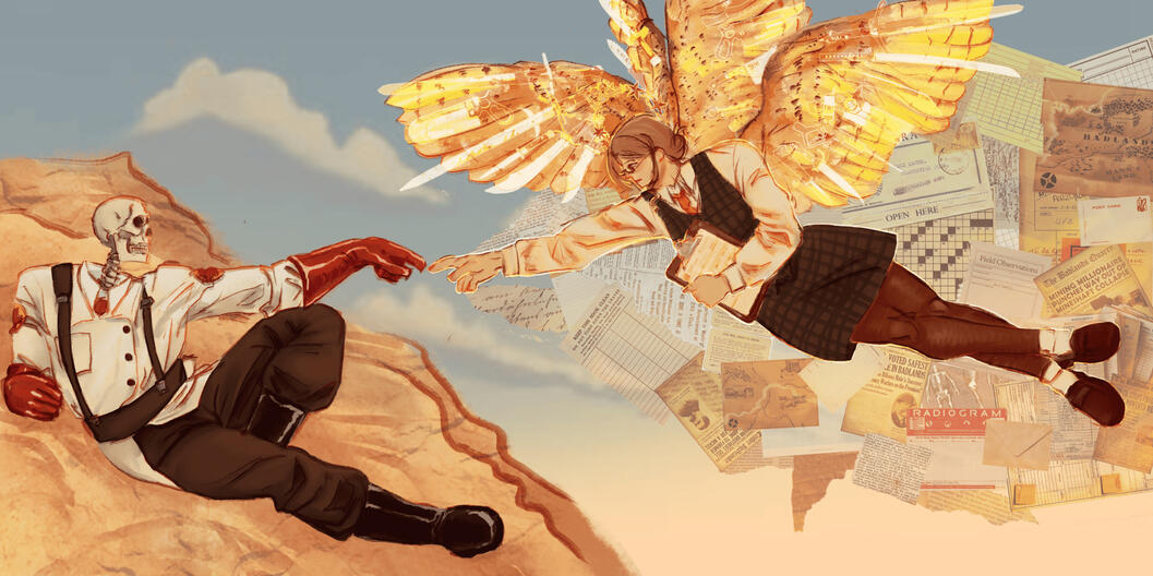2 Characters, Full body, Painted, Flat simple BG ($160)